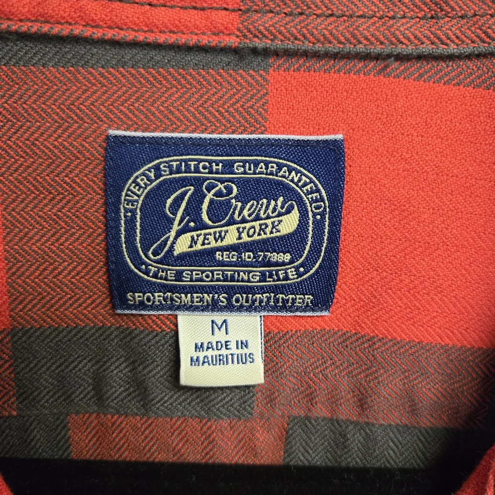 J. Crew Sportsmen's Outfitter Buffalo Plaid Herringbone Twill Button Up Size M - Picture 4 of 8